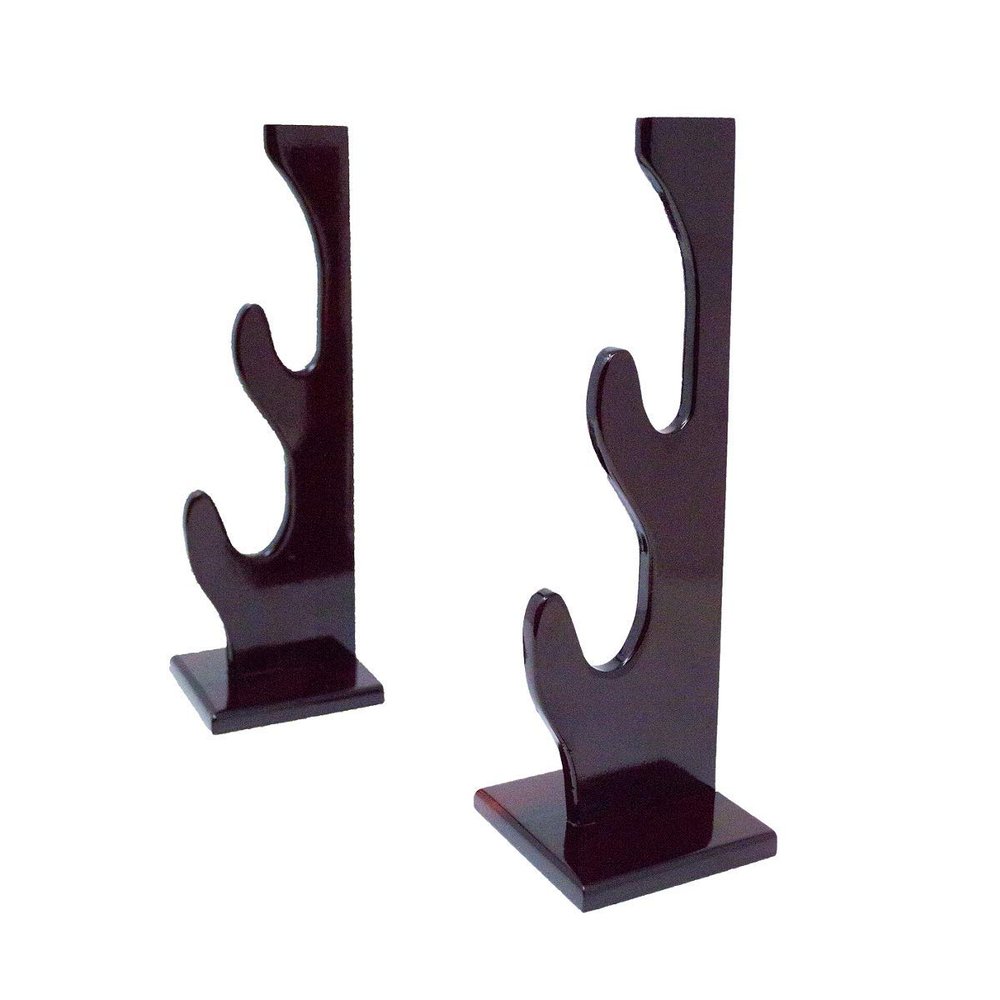 Two Tier Sword Display Rack with Double Standalone Base (Cherry)