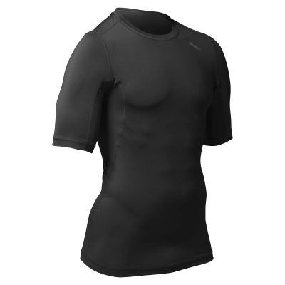 CHAMPRO unisex adult Basketball Compression Half Sleeve Shirt, Black, Large