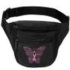 Allntrends Adult Waist Pack Butterfly Cancer Ribbon Support Gift Cute Packs Bag (Black) view 1
