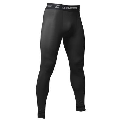 Champro Boys Polyester Spandex Compression Tights, Black, Large US