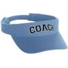 Classic Sport Team Coach Arched Letters Sun Visor Hat Cap Adjustable Back (Sky Hat White Black Letters) view 1