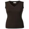Awesome21 Solid Office Look Soft Stretch Sleeveless Viscose Knit Vest Top Brown M view 1