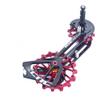 KCNC Road Cyclocross Bicycle Bike OSPW Oversized Derailleur Pulley Wheel System for Shimano R9100 R8000 use 12t top+16t Bottom Pulley in Black Red Gold Colors (Red) view 3