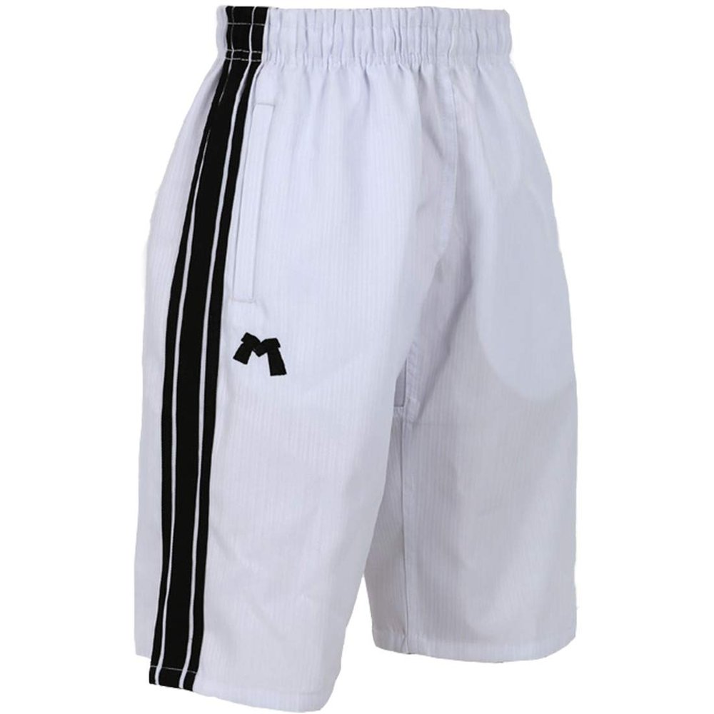 Mudoin Taekwondo Dobok Shorts Pants TKD Martial Arts MMA Kick Boxing (140(Waist 60cm or 1.97 ft), White)