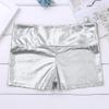 YiZYiF Girls Youth High Waist Stretchy Gymnastics Basics Shiny Metallic Dance Booty Shorts Silver 8 view 4