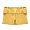 YiZYiF Girls Youth High Waist Stretchy Gymnastics Basics Shiny Metallic Dance Booty Shorts Gold 8 view 3