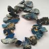 17"L-Blue Emperor Stone Freeform Chips Nugget Gemstone Beads,Top Drilled Sea Sediment Imperial Jasper Chunky Slabs Necklace 25-50mm