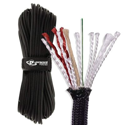 Paracord Planet Wilderness Cord  Lengths from 10 to 1000 Feet  Black 100 ft Hanks