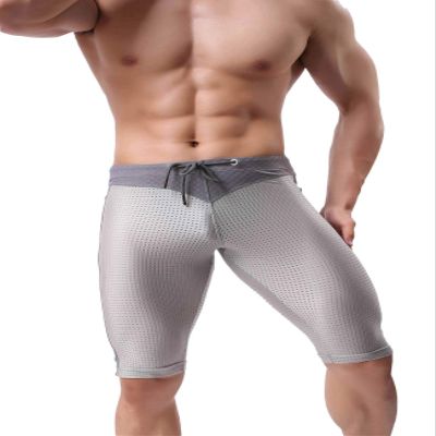 BRAVE PERSON Men's Fashion Breathable Mesh Elastic Training Shorts Swim Trunks Beach Pants 2240 (M / 28"-32", 002 Gray)
