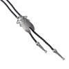 AZORA Cicada Insect Bug Bolo Tie Necklace Genuine Vegan Leather Braided Cord Western Cowboy Neck Tie Wedding Gift Men Women view 4