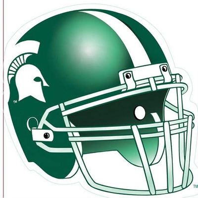 5 Inch Football Helmet Decal MSU Spartans Logo Removable Wall Sticker Art NCAA Home Room Decor 5 by 5 Inches
