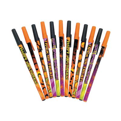 Fun Express Halloween Pen Assortment (72 pens in 6 designs) Bulk Halloween Supplies