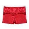 YiZYiF Girls Youth High Waist Stretchy Gymnastics Basics Shiny Metallic Dance Booty Shorts Red 6 view 3
