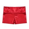 YiZYiF Girls Youth High Waist Stretchy Gymnastics Basics Shiny Metallic Dance Booty Shorts Red 6 view 4