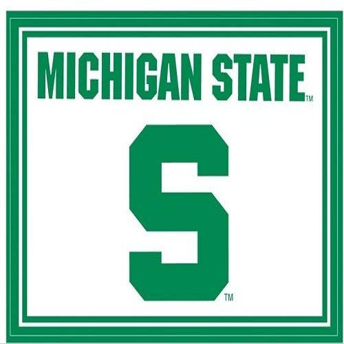 4 Inch Spartans Football Decal MSU Logo Removable Wall Sticker Art NCAA Home Room Decor 4 1/2 by 3 1/2 Inches