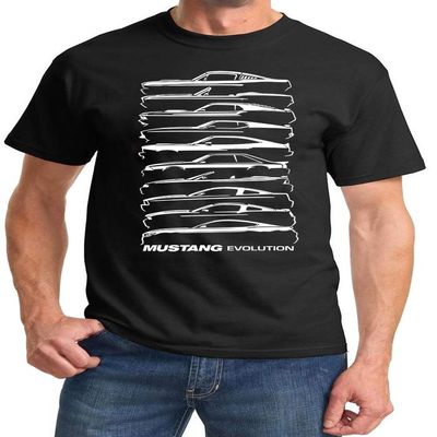1964-2020 Ford Mustang Evolution Classic Design Tshirt XX-Large Black