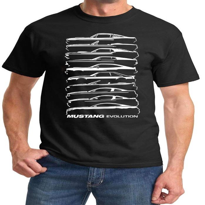 1964-2020 Ford Mustang Evolution Classic Design Tshirt XX-Large Black