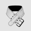Aesthreadics Power Lifting Belt for Men and Women, Premium Soft Leather, Heavy Duty Durability (White, Large (32-38)) view 1