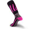 Pure Athlete Kids Ski Socks - Merino Wool OTC Winter Skiing Sock for Boys Girls (3 Pairs - Black/Neon Pink, X-Small-Small) view 3