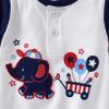 Baby and Toddler Boy's Americana Theme Mix n Match Separates (Elephant Train Henley Top, 0-3 mo.) view 2