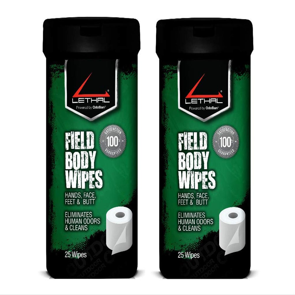 Lethal Hunting Scent Eliminator Field Body Wipes 2-Pack