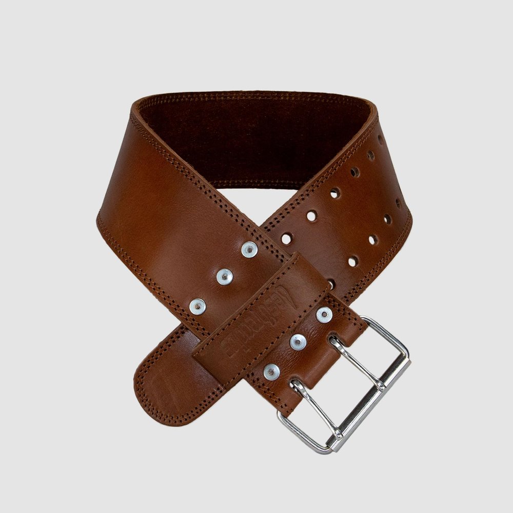 Aesthreadics Power Lifting Belt for Men and Women, Premium Soft Leather, Heavy Duty Durability (Vintage Brown, X-Large (34-40))