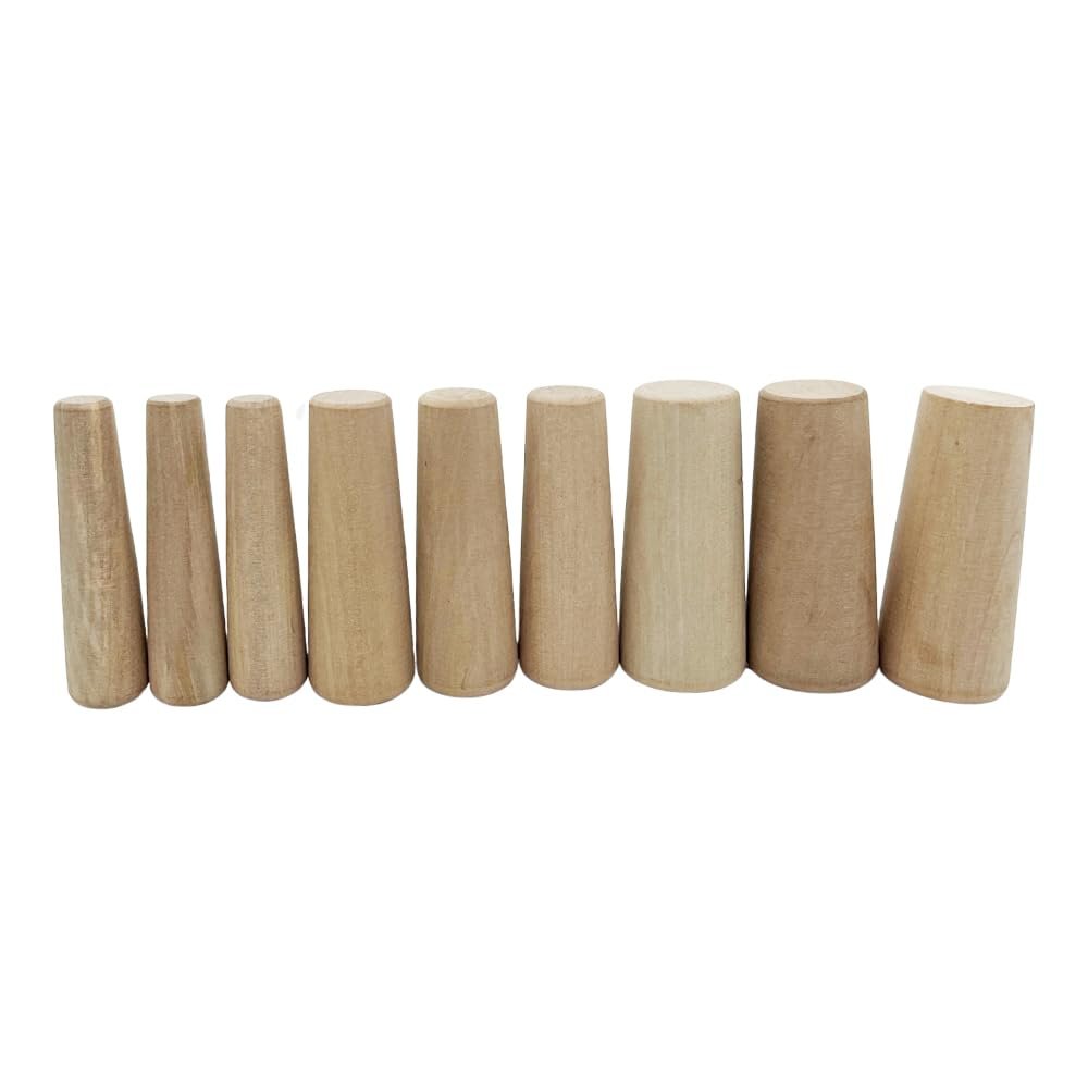 MARINE CITY Emergency Durable Tapered Conical Thru-Hull Soft Wood Simple Design Plugs Kit Drain Stopper Easy Use for Boat (Set of 9) (3 Different Sizes)