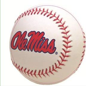 3 Inch Baseball University of Mississippi Ole Miss U of M Logo MS Removable Wall Sticker Art NCAA Home Room Decor 3 by 3 Inches