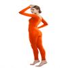 Full Bodysuit Womens Long Sleeve One Piece Jumpsuit Spandex Zentai Unitard (Small, Orange) view 4