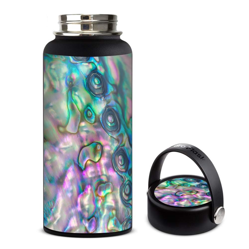 Skin Decal Vinyl Wrap for Hydro Flask 32oz Wide Mouth stickers skins cover/Abalone shell pink green blue opal