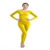 Full Bodysuit Womens Long Sleeve One Piece Jumpsuit Spandex Zentai Unitard (Small, Yellow)