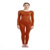 Full Bodysuit Womens Long Sleeve One Piece Jumpsuit Spandex Zentai Unitard (Medium, Brown) view 2