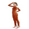 Full Bodysuit Womens Long Sleeve One Piece Jumpsuit Spandex Zentai Unitard (Medium, Brown) view 4