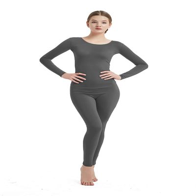 Full Bodysuit Womens Long Sleeve One Piece Jumpsuit Spandex Zentai Unitard (X-Large, Dark Grey)