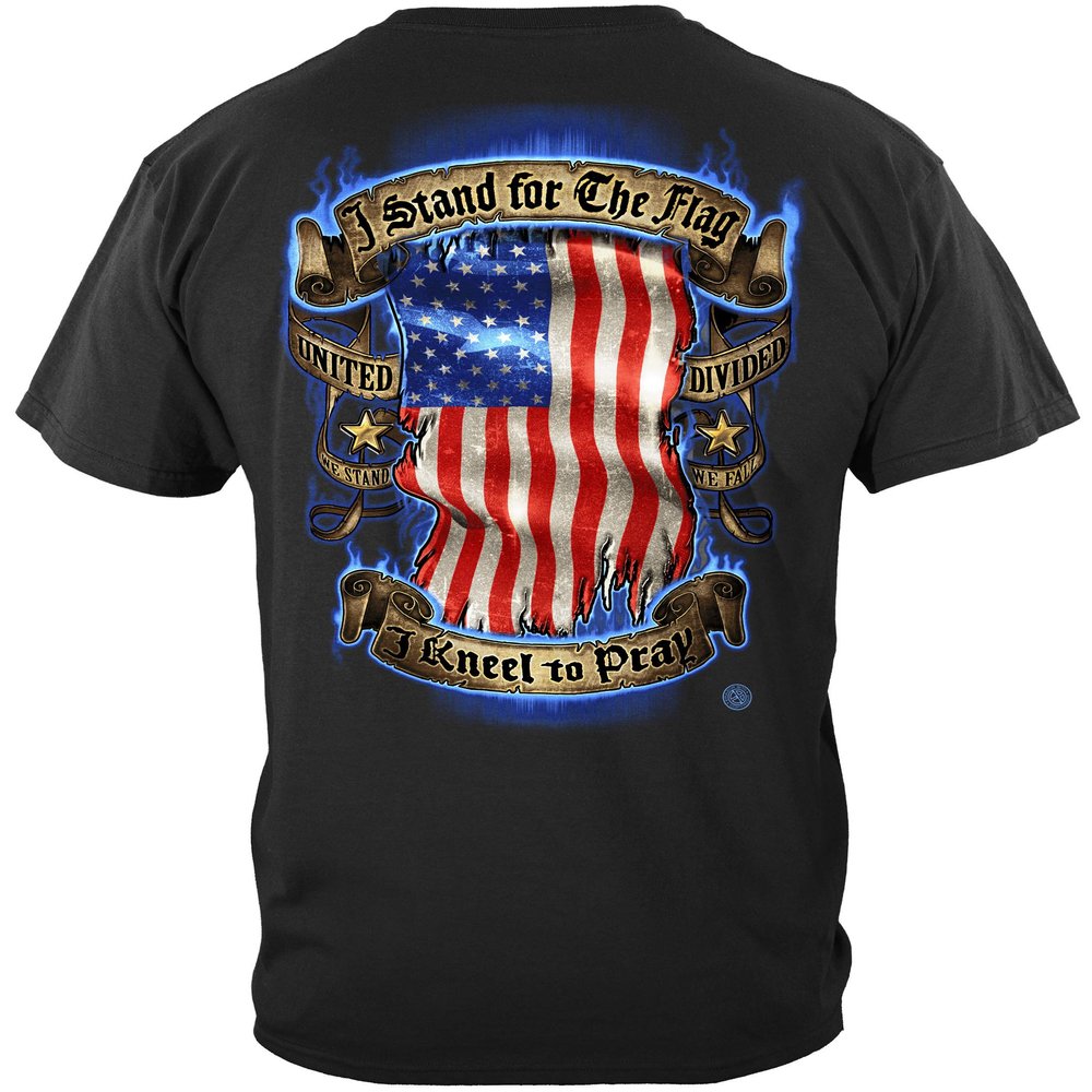 Erazor Bits American Flag T Shirt | American Clothing for Men | Stand for The Flag Patriotic Apparel | Religious Shirts (Large)