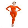 Full Bodysuit Womens Long Sleeve One Piece Jumpsuit Spandex Zentai Unitard (Medium, Orange)