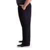 Haggar mens Premium Comfort Khaki Flat Front Slim Fit Casual Pants, Black, 30W x 32L US view 2