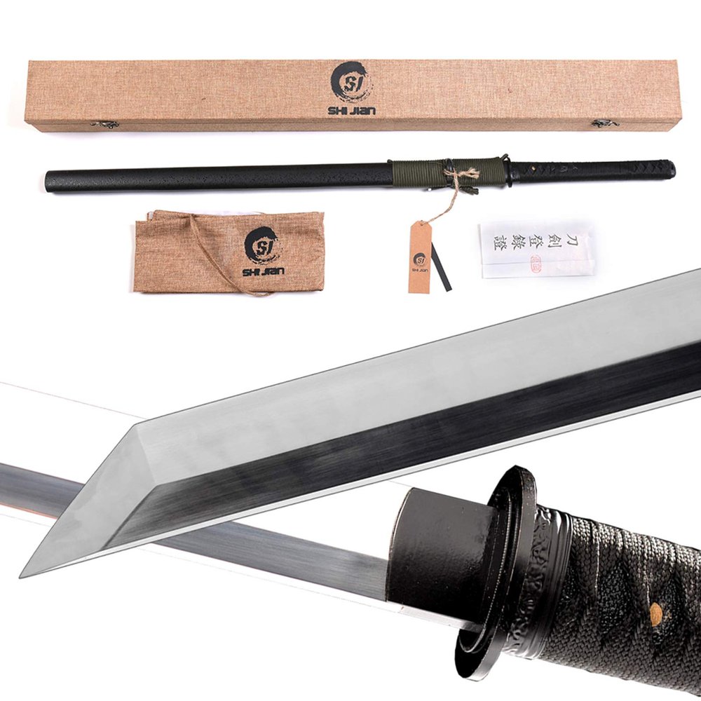 Real Hamon Clay Tempered Japanese Samurai Straight Sword