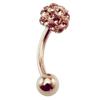 HiUnni 16g Rose Gold Curved Barbell, CZ Ferido Cartilage Earring, Rook Earring, Body Jewelry, Eyebrow Ring, 1pc (1/4 (6mm) Length, 3mm Ball end) view 1