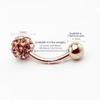 HiUnni 16g Rose Gold Curved Barbell, CZ Ferido Cartilage Earring, Rook Earring, Body Jewelry, Eyebrow Ring, 1pc (1/4 (6mm) Length, 3mm Ball end) view 2
