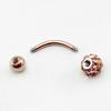 HiUnni 16g Rose Gold Curved Barbell, CZ Ferido Cartilage Earring, Rook Earring, Body Jewelry, Eyebrow Ring, 1pc (1/4 (6mm) Length, 3mm Ball end) view 4