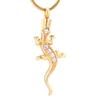 shajwo Urn Necklaces for Ashes Crystal lizard Locket Cremation Jewelry Urn Memorial Keepsakes Necklace Pet Jewelry for Men Women(Gold) view 1