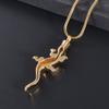 shajwo Urn Necklaces for Ashes Crystal lizard Locket Cremation Jewelry Urn Memorial Keepsakes Necklace Pet Jewelry for Men Women(Gold) view 3