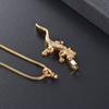 shajwo Urn Necklaces for Ashes Crystal lizard Locket Cremation Jewelry Urn Memorial Keepsakes Necklace Pet Jewelry for Men Women(Gold) view 4