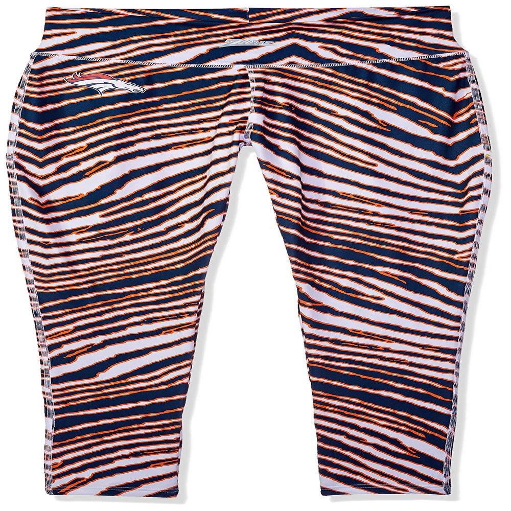 Zubaz NFL Women's Zebra Leggings, Denver Broncos Medium Multi
