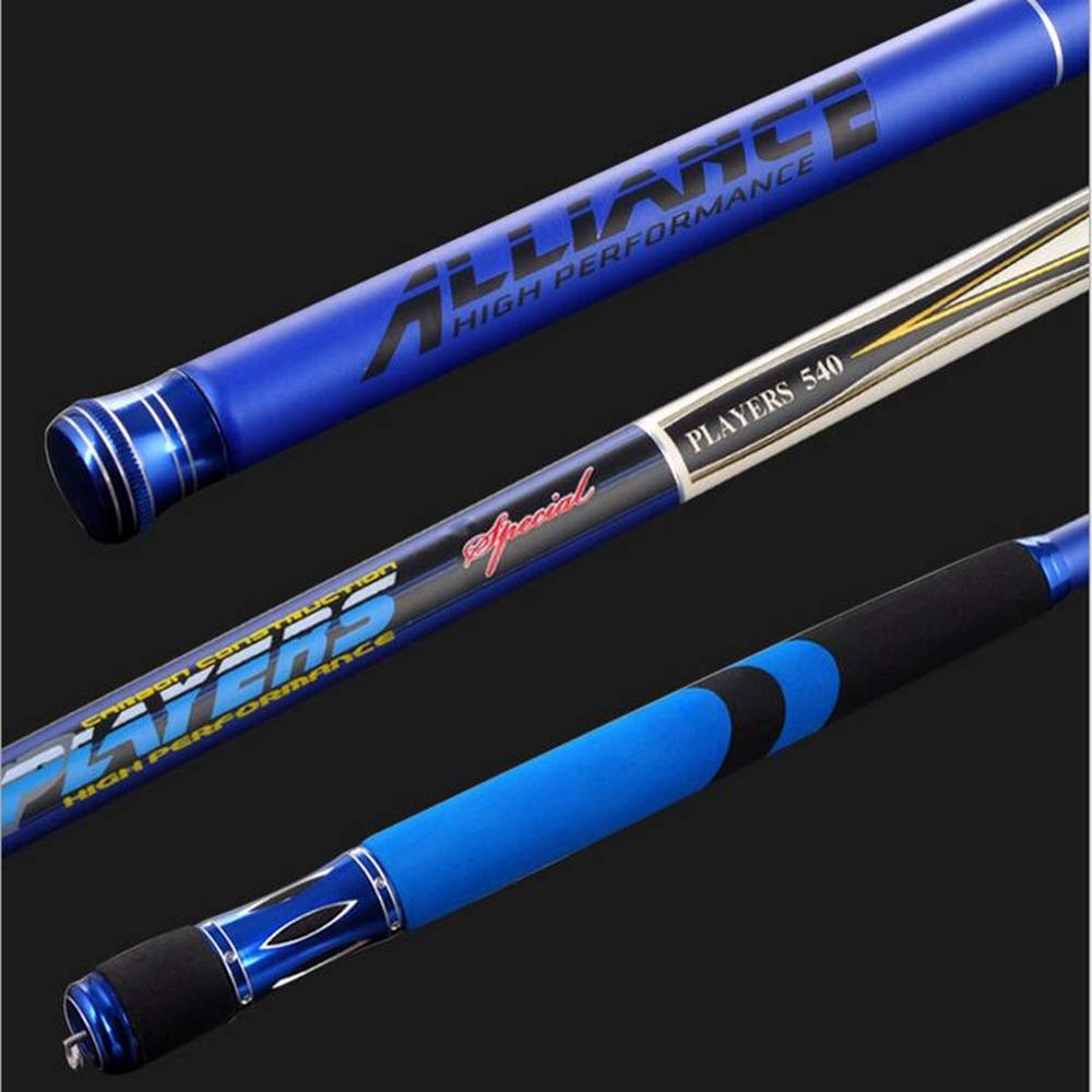ZFF Spinning Fishing Rod 3.6-6.3M,Carbon Fiber Telescopic Fishing Pole Ultra Light Stream,Blue/Orange (Color : Blue, Size : 6.3m)