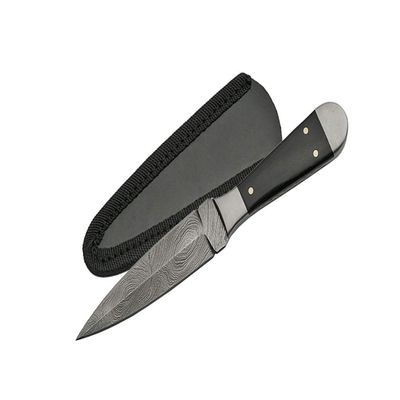 Rite Edge SANZ Damascus Hunting Knife 6.5 Inch - Camping Knife with Wood Handle, Full Tang Blade & Sheath - Outdoor Knife for Hunting, Camping & Outdoor uses