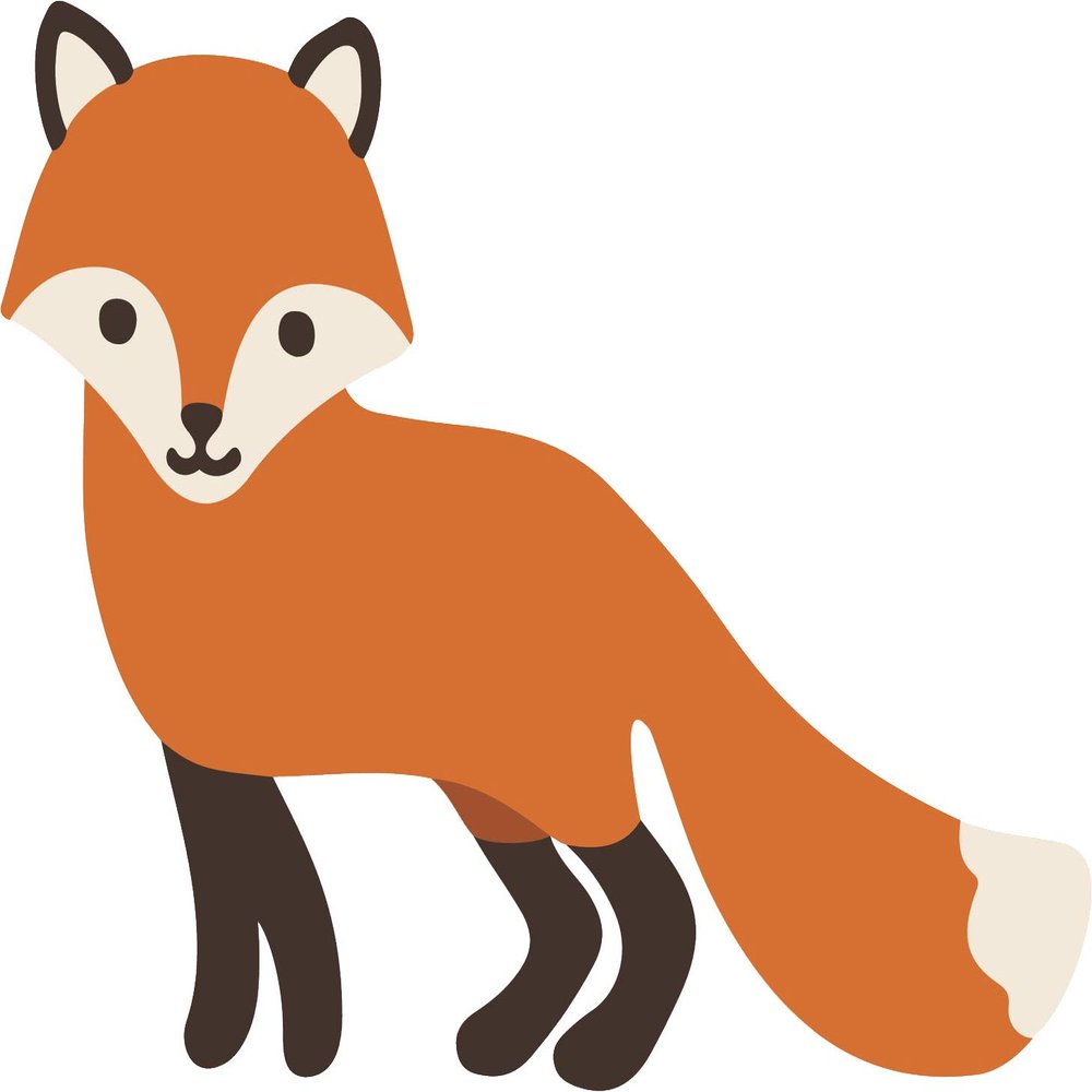 Cute Adorable Kawaii Woodland Animal Nursery Cartoon Vinyl Sticker (12" Wide, Fox)
