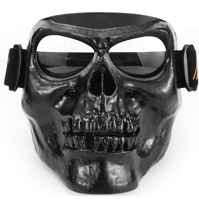 Motorcycle Goggles Skull Mask UV Proof Windproof Anti-fog Protective Detachable Adjustable Tactical Glasses for Paintball/Skiing/Riding/Cycling/Halloween/Costume Ball