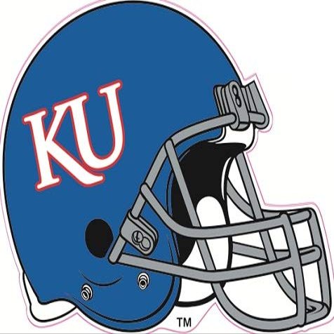 7 Inch KU Football Helmet Decal University of Kansas Jayhawks Logo KS Removable Wall Sticker Art NCAA Home Room Decor 7 by 5 Inches
